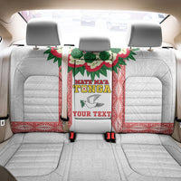 Mate Ma'a Tonga Rugby Custom Back Car Seat Cover Tongan Kahoa Lei Ngatu Pattern White LT14 - Polynesian Pride