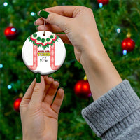 Mate Ma'a Tonga Rugby Personalised Ceramic Ornament Tongan Kahoa Lei Ngatu Pattern White LT14 - Polynesian Pride