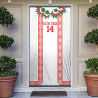 Mate Ma'a Tonga Rugby Custom Door Cover Tongan Kahoa Lei Ngatu Pattern White LT14 White - Polynesian Pride