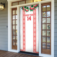 Mate Ma'a Tonga Rugby Custom Door Cover Tongan Kahoa Lei Ngatu Pattern White LT14 - Polynesian Pride