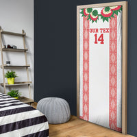 Mate Ma'a Tonga Rugby Custom Door Cover Tongan Kahoa Lei Ngatu Pattern White LT14 - Polynesian Pride