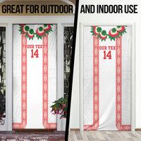 Mate Ma'a Tonga Rugby Custom Door Cover Tongan Kahoa Lei Ngatu Pattern White LT14 - Polynesian Pride