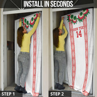 Mate Ma'a Tonga Rugby Custom Door Cover Tongan Kahoa Lei Ngatu Pattern White LT14 - Polynesian Pride