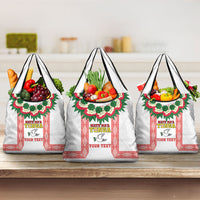 Mate Ma'a Tonga Rugby Custom Grocery Bag Tongan Kahoa Lei Ngatu Pattern White LT14 3-pack One Size White - Polynesian Pride