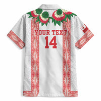 Mate Ma'a Tonga Rugby Custom Hawaiian Shirt Tongan Kahoa Lei Ngatu Pattern White LT14 - Polynesian Pride