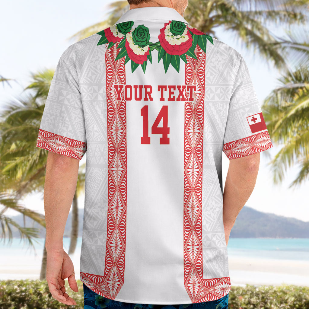 Mate Ma'a Tonga Rugby Custom Hawaiian Shirt Tongan Kahoa Lei Ngatu Pattern White LT14 - Polynesian Pride