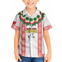 Mate Ma'a Tonga Rugby Custom Hawaiian Shirt Tongan Kahoa Lei Ngatu Pattern White LT14 - Polynesian Pride