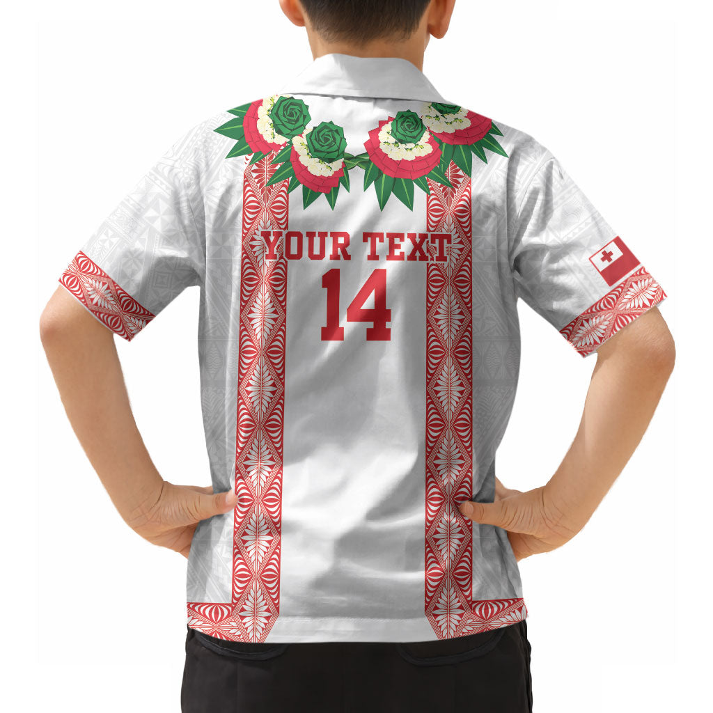 Mate Ma'a Tonga Rugby Custom Hawaiian Shirt Tongan Kahoa Lei Ngatu Pattern White LT14 - Polynesian Pride