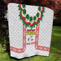 Mate Ma'a Tonga Rugby Custom Quilt Tongan Kahoa Lei Ngatu Pattern White LT14 - Polynesian Pride