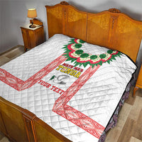 Mate Ma'a Tonga Rugby Custom Quilt Tongan Kahoa Lei Ngatu Pattern White LT14 - Polynesian Pride