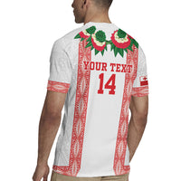 Mate Ma'a Tonga Rugby Custom Rugby Jersey Tongan Kahoa Lei Ngatu Pattern White LT14 - Polynesian Pride