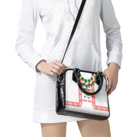 Mate Ma'a Tonga Rugby Custom Shoulder Handbag Tongan Kahoa Lei Ngatu Pattern White LT14 - Polynesian Pride
