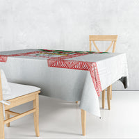 Mate Ma'a Tonga Rugby Custom Tablecloth Tongan Kahoa Lei Ngatu Pattern White LT14 - Polynesian Pride