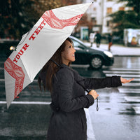 Mate Ma'a Tonga Rugby Custom Umbrella Tongan Kahoa Lei Ngatu Pattern White LT14 - Polynesian Pride