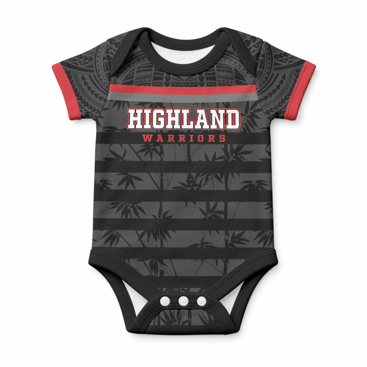 Fiji Naitasiri Rugby Custom Baby Onesie Go Highland Warriors LT14 Black - Polynesian Pride