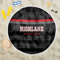Fiji Naitasiri Rugby Beach Blanket Go Highland Warriors LT14 One Size 150cm Black - Polynesian Pride