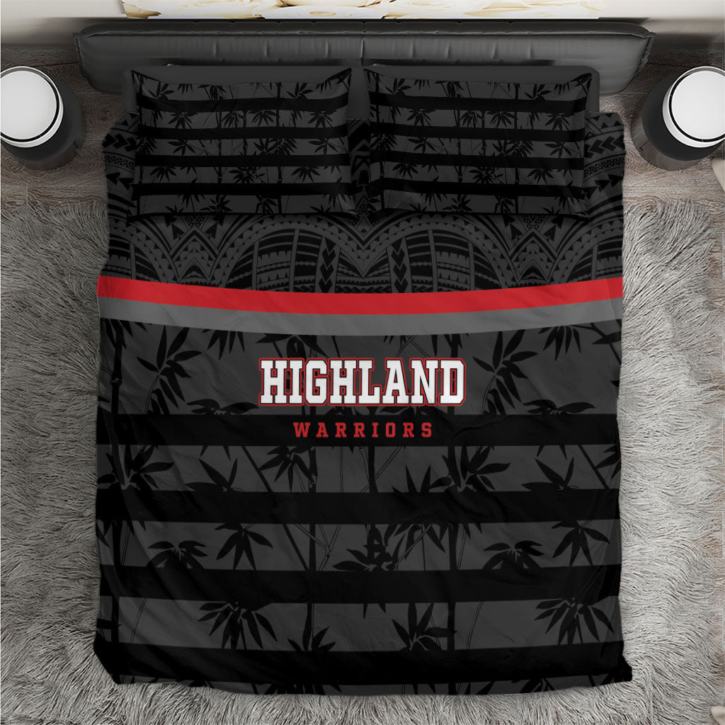 Fiji Naitasiri Rugby Bedding Set Go Highland Warriors LT14 Black - Polynesian Pride