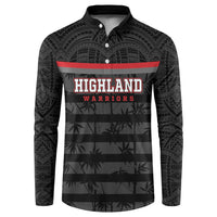 Fiji Naitasiri Rugby Custom Button Sweatshirt Go Highland Warriors LT14 Black - Polynesian Pride