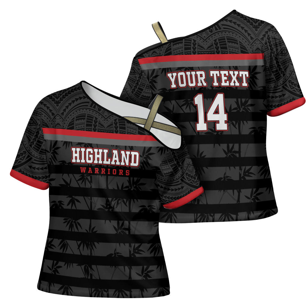 Fiji Naitasiri Rugby Custom Cross Shoulder Shirt Go Highland Warriors LT14 - Polynesian Pride