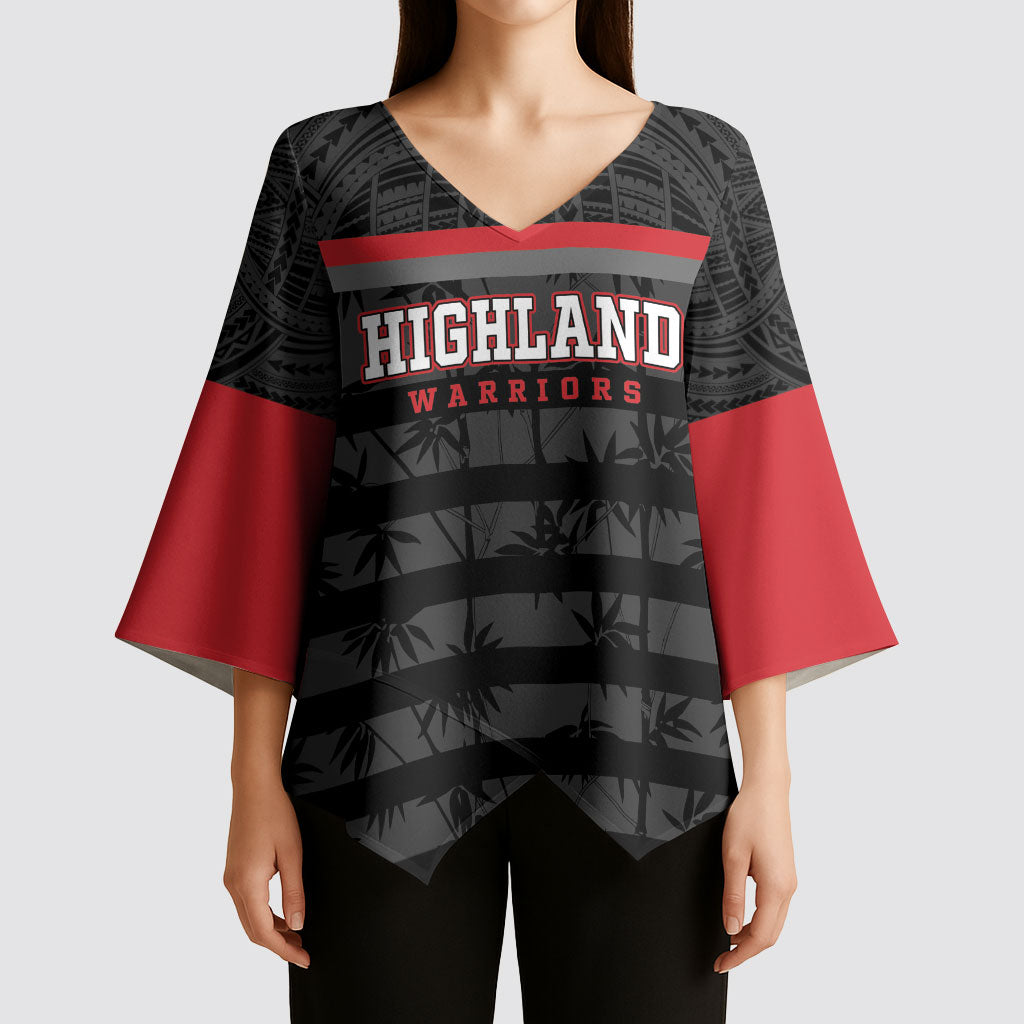 Fiji Naitasiri Rugby Custom Kimono Sleeve Blouse Go Highland Warriors LT14 - Polynesian Pride