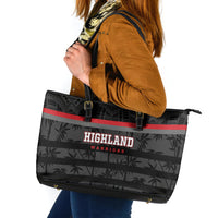 Fiji Naitasiri Rugby Leather Tote Bag Go Highland Warriors LT14 Black - Polynesian Pride