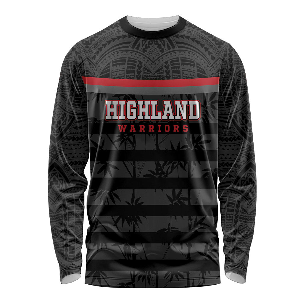 Fiji Naitasiri Rugby Custom Long Sleeve Shirt Go Highland Warriors LT14 Unisex Black - Polynesian Pride