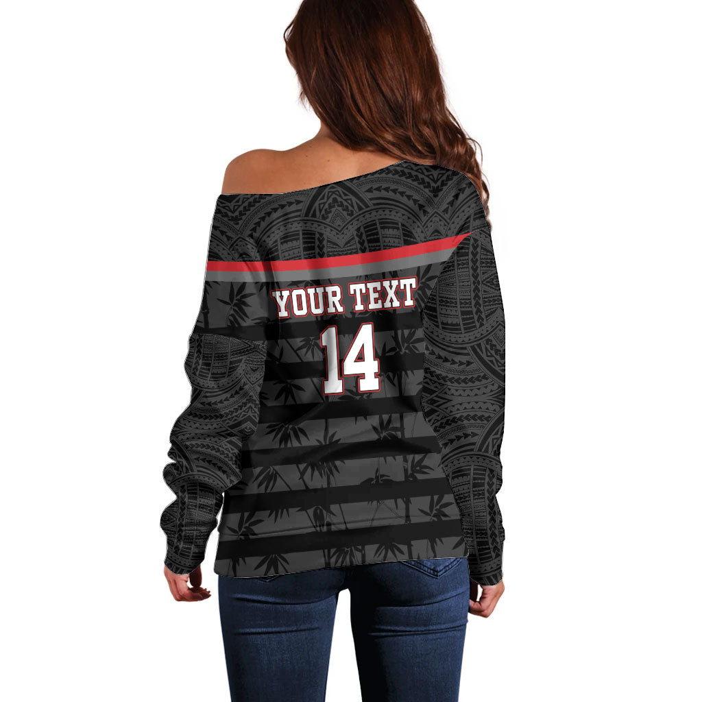 Fiji Naitasiri Rugby Custom Off Shoulder Sweater Go Highland Warriors LT14 - Polynesian Pride