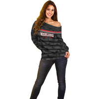 Fiji Naitasiri Rugby Custom Off Shoulder Sweater Go Highland Warriors LT14 - Polynesian Pride