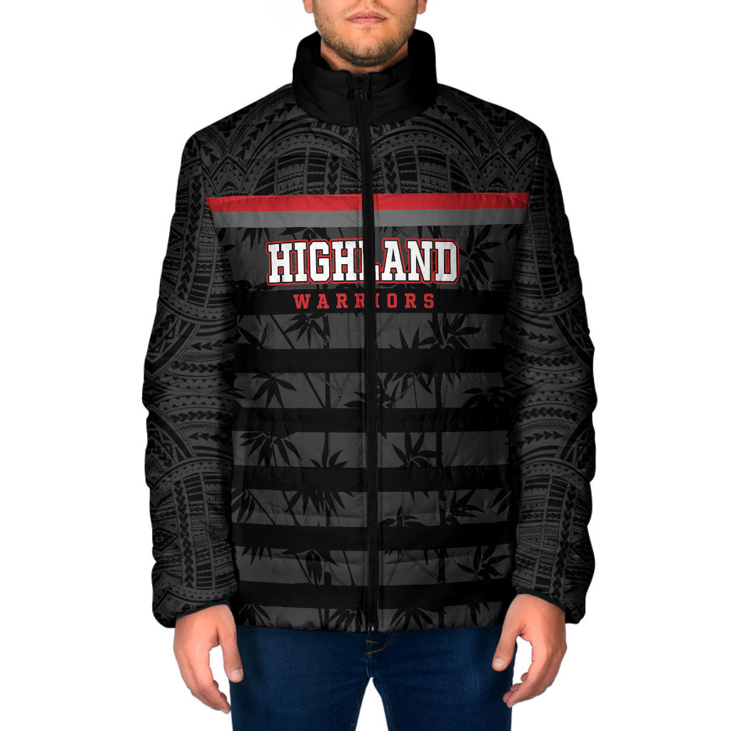 Fiji Naitasiri Rugby Custom Padded Jacket Go Highland Warriors LT14 Men Black - Polynesian Pride