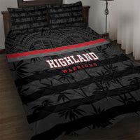 Fiji Naitasiri Rugby Quilt Bed Set Go Highland Warriors LT14 Black - Polynesian Pride