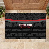 Fiji Naitasiri Rugby Rubber Doormat Go Highland Warriors LT14 Black - Polynesian Pride