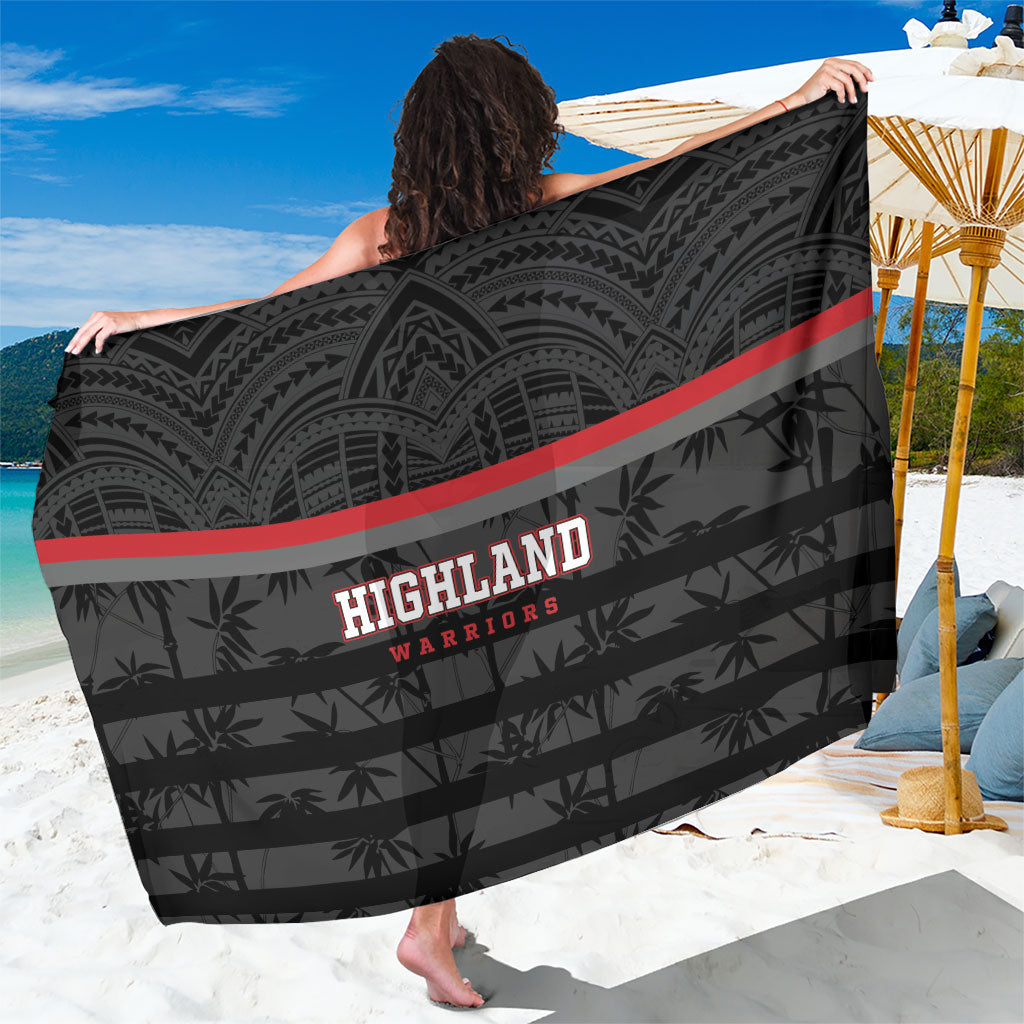Fiji Naitasiri Rugby Sarong Go Highland Warriors LT14 One Size 44 x 66 inches Black - Polynesian Pride