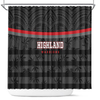 Fiji Naitasiri Rugby Shower Curtain Go Highland Warriors LT14 Black - Polynesian Pride