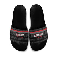 Fiji Naitasiri Rugby Slide Sandals Go Highland Warriors LT14 Black - Polynesian Pride
