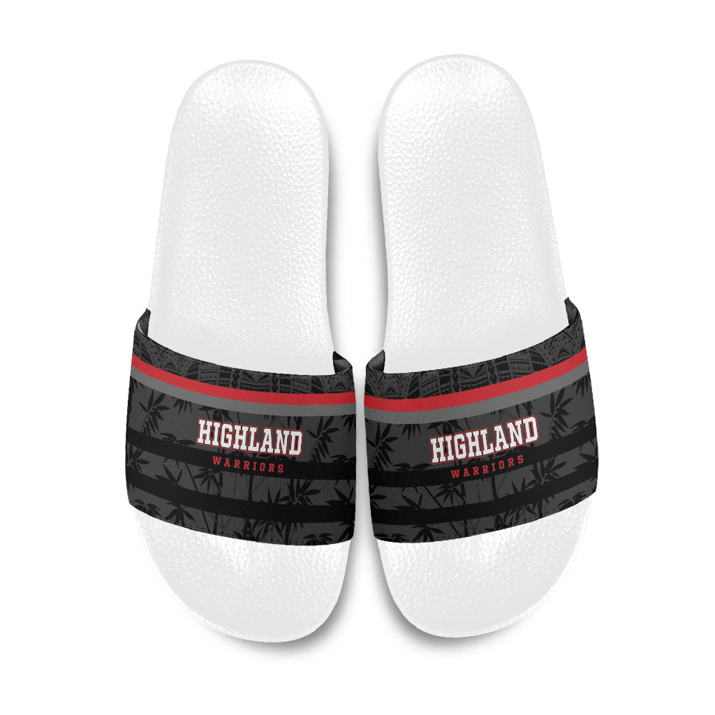 Fiji Naitasiri Rugby Slide Sandals Go Highland Warriors LT14 Black - Polynesian Pride