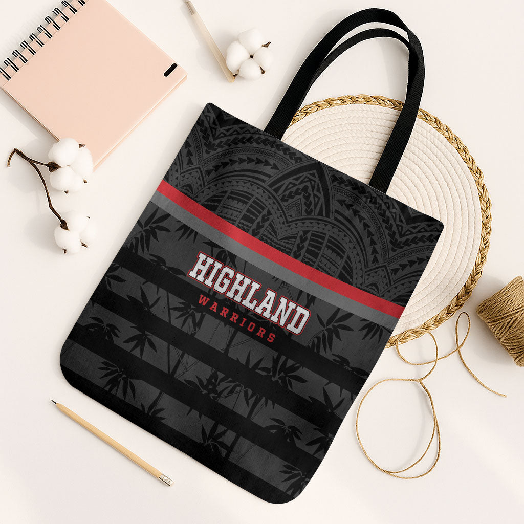 Fiji Naitasiri Rugby Tote Bag Go Highland Warriors LT14 Black Strap One Size Black - Polynesian Pride