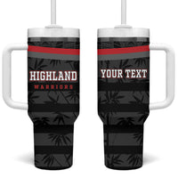 Fiji Naitasiri Rugby Custom Tumbler With Handle Go Highland Warriors LT14 One Size: 40 oz Black - Polynesian Pride