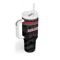 Fiji Naitasiri Rugby Custom Tumbler With Handle Go Highland Warriors LT14 - Polynesian Pride