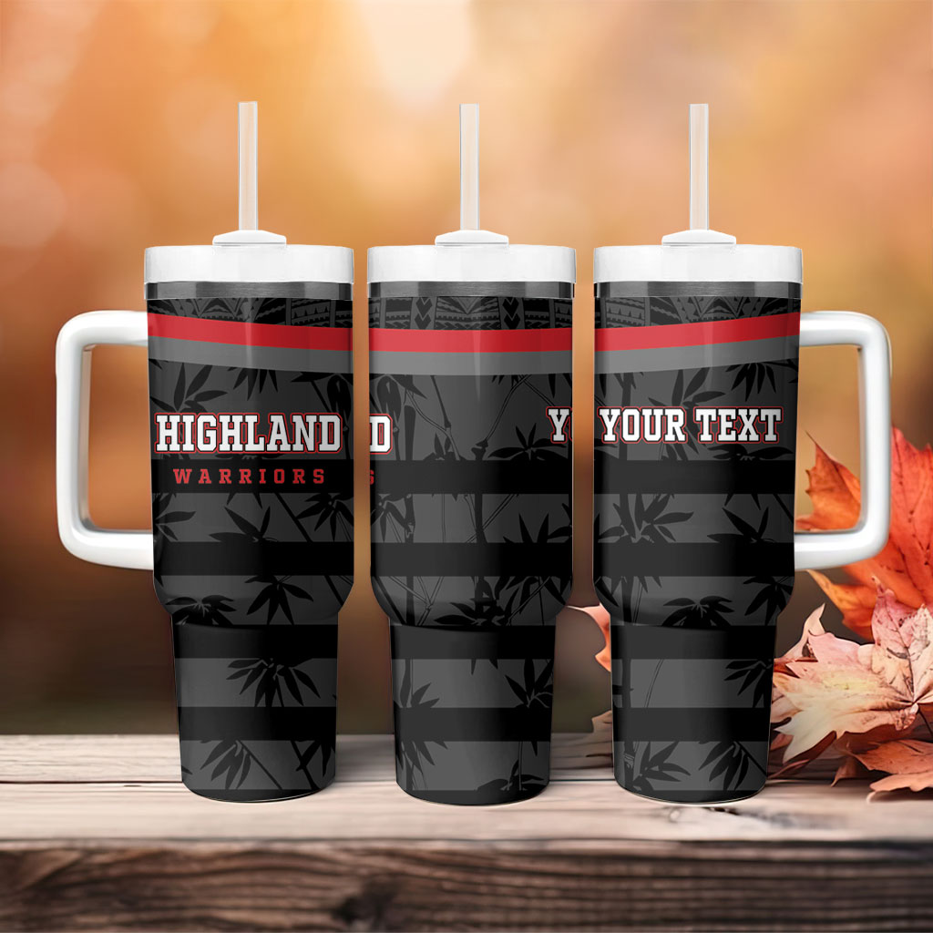 Fiji Naitasiri Rugby Custom Tumbler With Handle Go Highland Warriors LT14 - Polynesian Pride