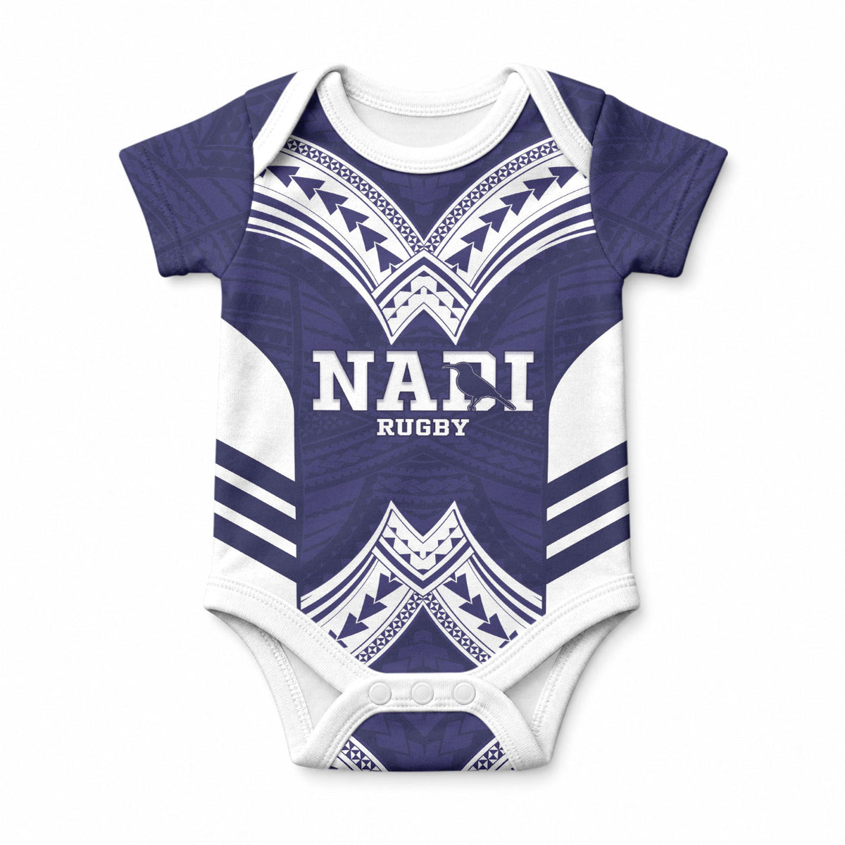 Fiji Nadi Rugby Custom Baby Onesie Kikau O Nadi Ko LT14 Blue - Polynesian Pride
