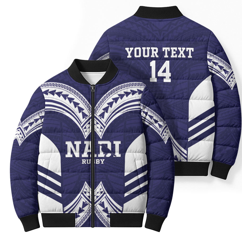Fiji Nadi Rugby Custom Bomber Puffer Jacket Kikau O Nadi Ko LT14 - Polynesian Pride