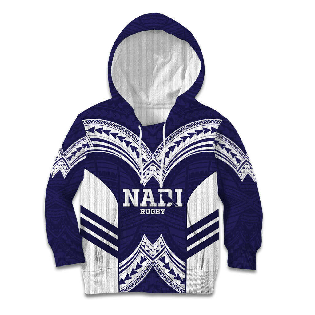 Fiji Nadi Rugby Custom Kid Hoodie Kikau O Nadi Ko LT14 Hoodie Blue - Polynesian Pride