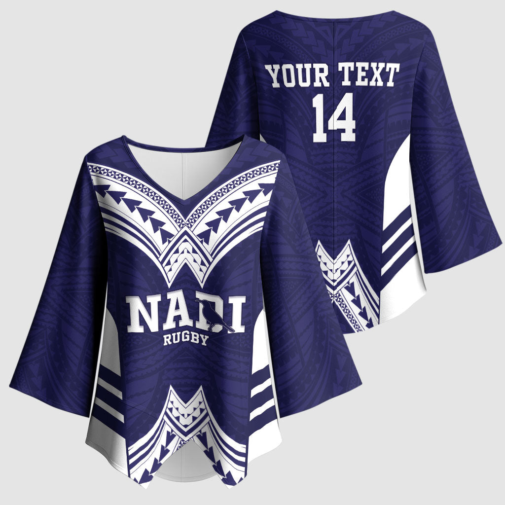 Fiji Nadi Rugby Custom Kimono Sleeve Blouse Kikau O Nadi Ko LT14 - Polynesian Pride