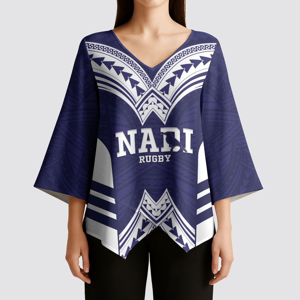 Fiji Nadi Rugby Custom Kimono Sleeve Blouse Kikau O Nadi Ko LT14 - Polynesian Pride