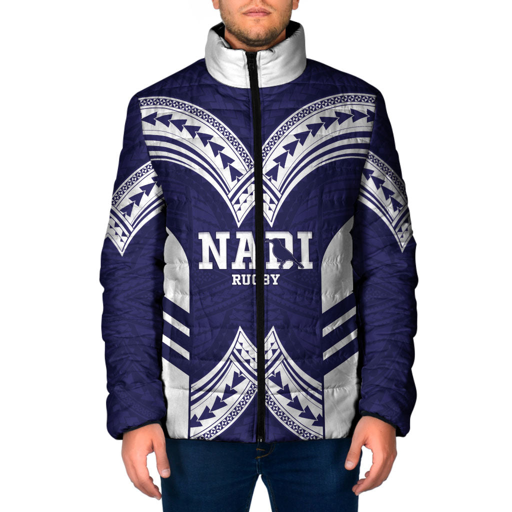 Fiji Nadi Rugby Custom Padded Jacket Kikau O Nadi Ko LT14 Men Blue - Polynesian Pride