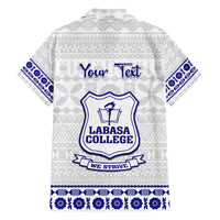 Personalised Fiji Labasa College Family Matching Off Shoulder Maxi Dress and Hawaiian Shirt Fijian Tapa Pattern LT14 - Polynesian Pride