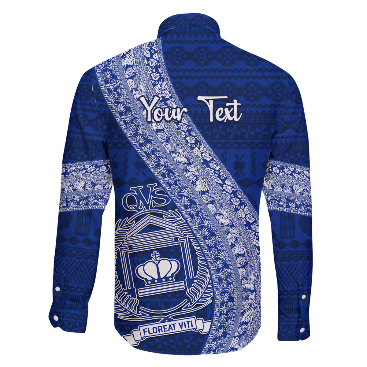 Personalised Fiji Queen Victoria School Family Matching Tank Maxi Dress and Hawaiian Shirt Fijian Tapa Pattern LT14 - Polynesian Pride