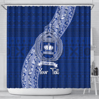 Personalised Fiji Queen Victoria School Shower Curtain Fijian Tapa Pattern LT14 - Polynesian Pride