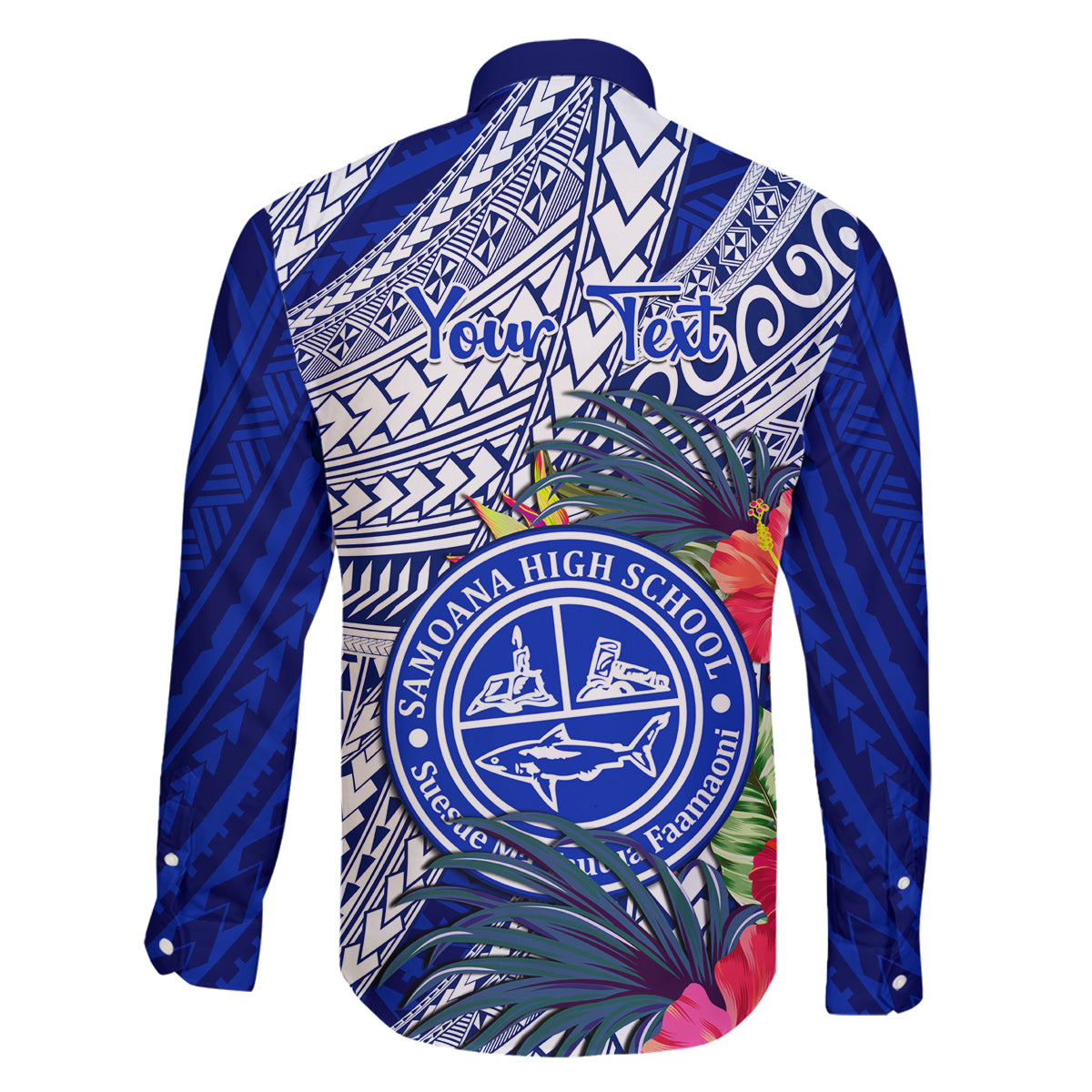 Personalised Samoana High School Family Matching Tank Maxi Dress and Hawaiian Shirt American Samoa Schools Polynesian Tropical Flowers LT14 - Polynesian Pride