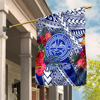 Personalised Samoana High School Garden Flag American Samoa Schools Polynesian Tropical Flowers LT14 House Flag Blue - Polynesian Pride